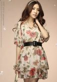 Vestido Chiffon com cinto